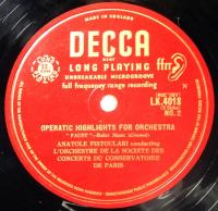 LPレコード　OPERATIC HIGHLIGHTS FOR ORCHESTRA No.1  UK盤