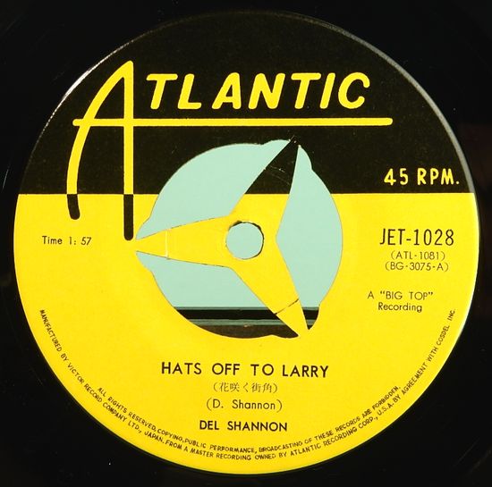 EPレコード デル・シャノン/花咲く街角(レコード番号=JET-1028