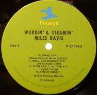 マイルス・デイビス／WORKIN'AND STEAMIN'　US盤　２枚組