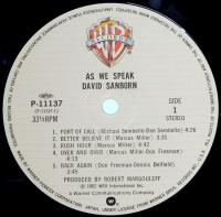 LPレコード　デイヴィッド・サンボーン／ささやくシルエット