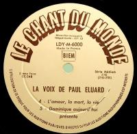 EPレコード  ポール・エリュアール／LA VOIX de PAUL ELUARD　仏盤