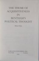 The Theme of Acquisitiveness in Bentham's Political Thought. POLITICAL THEORY AND POLITICAL PHILOSOPHY.