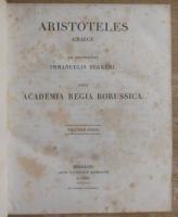 Aristoteles graece ex recensione Immanuelis Bekkeri. Edidit Academia Regia Borussica. Aristotelis Opera. 1-4