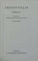 ARISTOTELIS PHYSICA: Scriptorum classicorum bibliotheca Oxoniensis(Oxford Classical Texts)