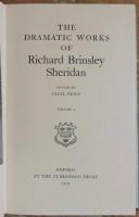 THE DRAMATIC WORKS OF Richard Brinsley Sheridan Complete set of 2 volumes
