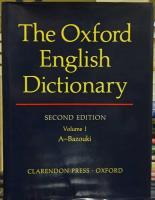 The Oxford English Dictionary: SECOND EDITION Complete set of 20 volumes