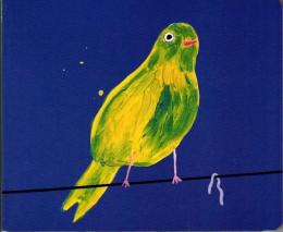 Yellow Bird with Worm