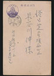 藤原弘達（藤原達造）葉書 長谷川伸宛