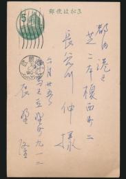 辰野隆葉書 長谷川伸宛