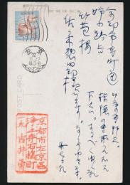 吉井勇葉書 竹苞楼・佐々木惣四郎宛