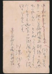 川端龍子葉書 大阪毎日新聞社・サンデー毎日編輯部宛