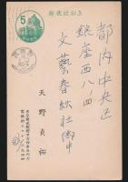 天野貞祐葉書 文藝春秋社宛