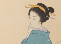 山本武夫 色紙額「涼み（米八）」