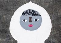 畦地梅太郎 木版画額「白い像」