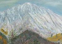 杉田博 油彩画額「恵那山 神坂峠より」