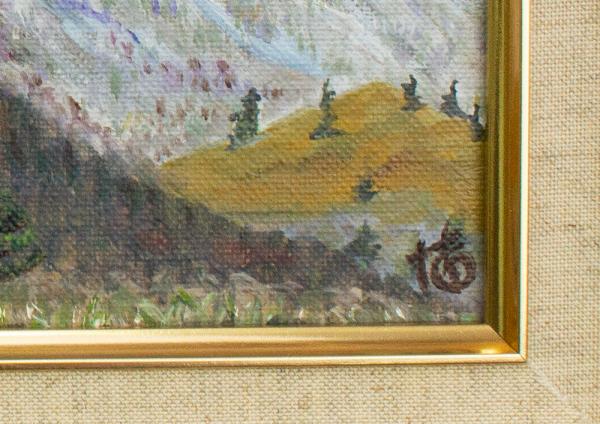 杉田博 油彩画額「恵那山 神坂峠より」(杉田博) / 夜鶴堂 / 古本 杉田博 油彩画額「恵那山 神坂峠より」(杉田博) / 夜鶴堂 / 古本