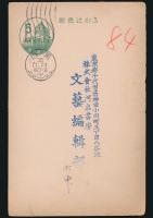 神近市子葉書 河出書房・文藝編集部宛
