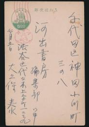 大久保泰葉書 河出書房編集部宛