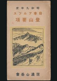昭和9年度 日本アルプス登山要項
