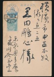 川合玉堂葉書 黒田鵬心宛