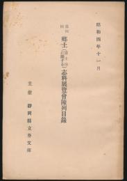 第4回 郷土（富士山に関する）志料展覽会陳列目録