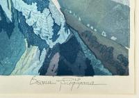 杉山修 木版画額「八ヶ岳厳冬・阿弥陀岳へ」