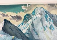 杉山修 木版画額「八ヶ岳厳冬・阿弥陀岳へ」