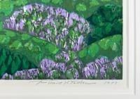 北岡文雄 木版画額「大山（鳥取）」