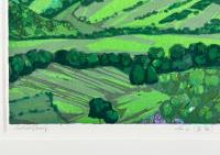 北岡文雄 木版画額「大山（鳥取）」
