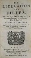 DE L'EDUCATION DES FILLES. NOUVELLE EDITION. フェヌロン 女子教育論