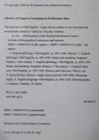 THE RECOVERY OF OLD ENGLISH : ANGLO-SAXON STUDIES IN THE SIXTEENTH AND SEVENTEENTH CENTURIES 16世紀と17世紀のアングロサクソン研究