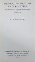 Order, Empiricism and Politics : Two Traditions of English Political Thought, 1500-1700
