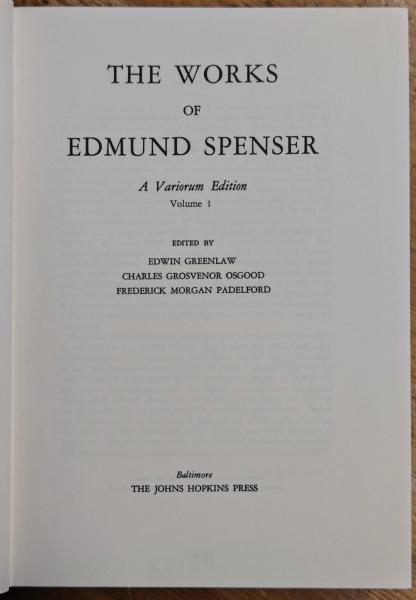 The Works of Edmund Spenser: A Variorum Edition 全11巻揃