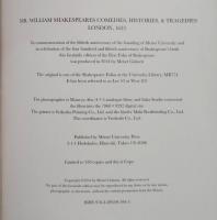 Mr. William Shakespeares comedies, histories, & tragedies ファクシミリ版