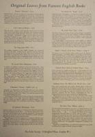 Original Leaves from Famous English Books, Original Leaves from Famous European Books