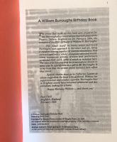 A William Burroughs birthday book