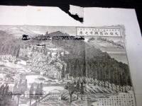 大正元年（1912）古地図鳥瞰図「大柏山信綱寺之景」1点