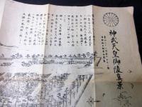 明治19年（1886）古地図鳥瞰図「神武天皇御陵真景」1点