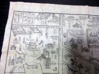 幕末～明治期古地図鳥瞰図「ならめいしょえづ（奈良名所絵図）」1点