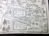 幕末～明治期古地図鳥瞰図「ならめいしょえづ（奈良名所絵図）」1点