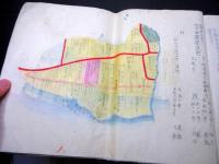 和本明治7年（1874）岐阜古地図帳「美濃国武儀郡下河和村字分絵図面」1冊/