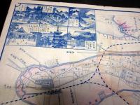 明治42年（1909）名古屋引札広告古地図「鯱廼輝」1点