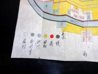 江戸期古地図古文書「大和国平群郡笠目村絵図」1点
