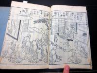 和本江戸寛政3年（1791）仏教論争絵本「大原問答絵鈔」上下2冊揃い