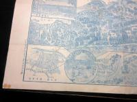 明治39年（1906）古地図鳥瞰図「平泉中尊寺及五串之景」1点