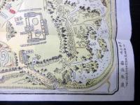 明治37年（1904）古地図鳥瞰図「讃岐高松栗林公園真景」1点（袋付き）