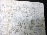 幕末～明治期如意山乙宝寺ほか古地図鳥瞰図「北越之全図」1点