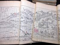 和本江戸安永9年（1780）京都地誌「都名所図会」6冊揃い