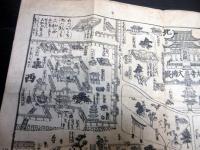 幕末～明治期古地図鳥瞰図「ならめいしょえづ（奈良名所絵図）」1点