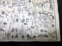 幕末～明治期古地図鳥瞰図「ならめいしょえづ（奈良名所絵図）」1点